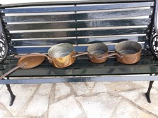 lot de 3 casseroles établissements Allez Freres Paris en l'état en cuivre...