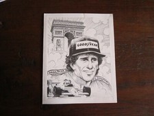carte de voeux PNEUS GOOD YEAR ILLUSTRATION D' Alain Prost par JC SERVAIS