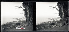 Algérie, Alger mer, plaque verre, photo stéréo, négatif N&B 6x13 cm