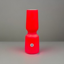 Vase Murano Verre Opalin Rouge Vintage 70s Seventies Bon État