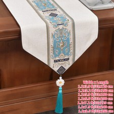 1PC Ethnique Table Chemin Mélange Lin Tapis Housse Gland Fête Home Décor Vintage