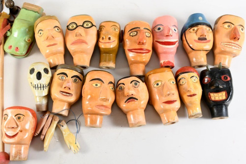Marionnettes bois tetes - 14,