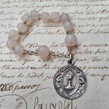 Bracelet Ancien Douzaine Dizainier Nacre et Argent Fin XIXè Silver Bangle 19thC