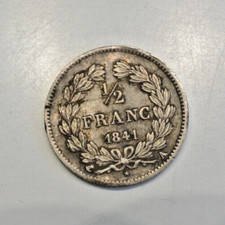 LOUIS PHILIPPE   1/2  FRANC 1841 A  TTB