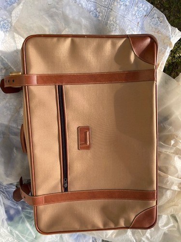 Valise vintage toile enduite - valise,