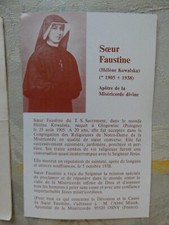 grande Image pieuse  soeur faustine  (helene kowalska) apotre misericorde divine