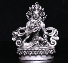 3.2''Tibet Silver Kwan-yin