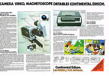 PUBLICITE   1978    CONTINENTAL EDISON   magnétoscope caméra portables (2 pages)