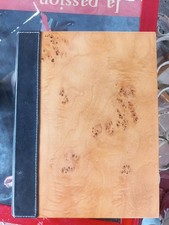 Vintage Italian Luxury Scrapbook Album Postmodern Pinetti Burled Mappa Wood