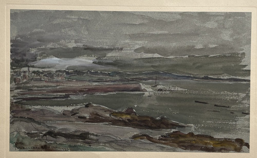 Paysage marin aquarelle dessin - aquarelle,