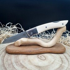 Couteau pliant Toucan, cran d'arrêt manche en faux ivoire