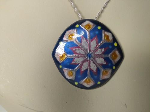 Antique hand painted copper - painted,