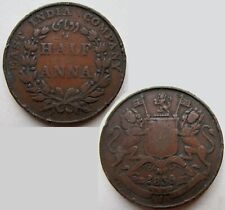 HALF ANNA 1835, East India Company. 1/2 ANNA, Compagnie des Indes Anglaise