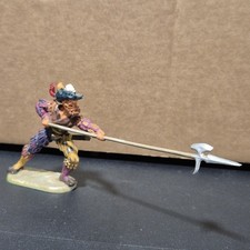 RARE FIGURINE 7 cm ELASTOLIN ANCIENNE LANSQUENET AVEC HALLEBARDE MAGNIFIQUE ÉTAT