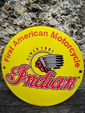 Plaque émaillée Moto INDIAN Enamel Sign no Harley Kawasaki Ducati Bmw Triumph