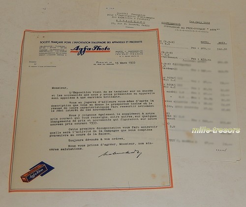 Lettre 1933 agfa photo - lettre,