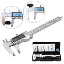 Pied à coulisse numérique LCD Micromètre Acier inoxydable Argent 0-150 mm