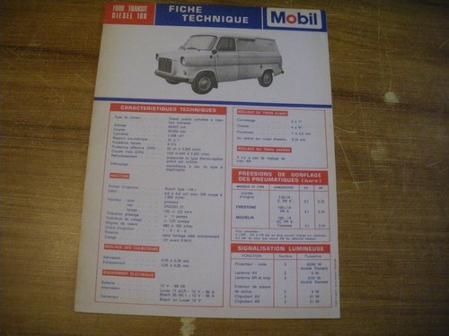 Fiche technique mobil ford - fiche,