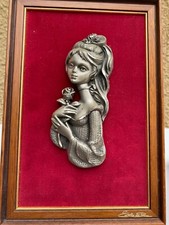 Tableau jeune fille etain du