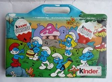 TRES RARE VALISETTE DE REPRESENTANT KINDER LES SCHTROUMPFS 1991 PEYO