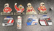 LOT 8 PIN'S PILOTES F1 CASQUES