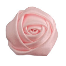 pince cheveux barrette clic clac, petite fleur rose en satin mariage communion