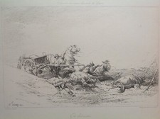 Nicolas SICARD 1840-1920 Photogravure GOUPIL ancienne 1880 EN DÉTRESSE Militaria