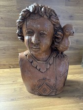 Ancienne Sculpture En Terre Cuite Signée P.V 3/80 hauteur 32 cm