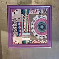 tableau ethnique tons violet rose bleu n°1