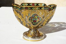 Vase Bohême Haida Art Nouveau Hermann Pautsch  Verre peint émaillé vitrail