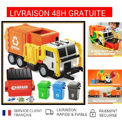 Camion poubelle jouet 40cm - camion,