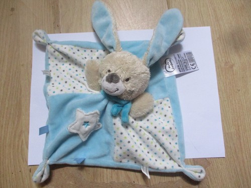 Doudou lapin plat - carré, mots