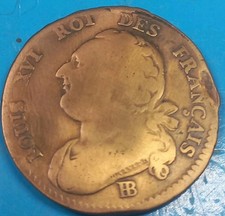 France Royale ! LOUIS XVI, 12 deniers 1792 BB An 4, très bel état