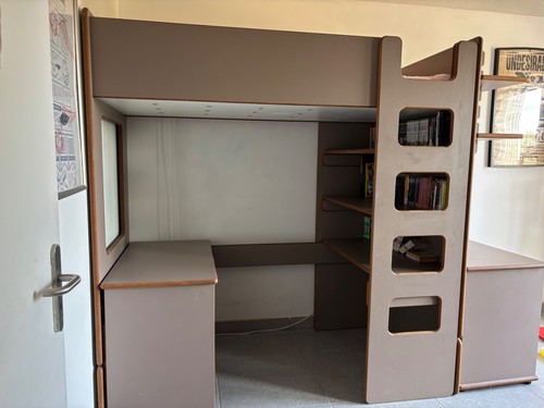 Lit mezzanine bureau - , +