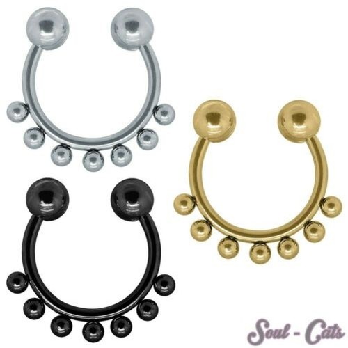 Faux piercing septum boules - septum,