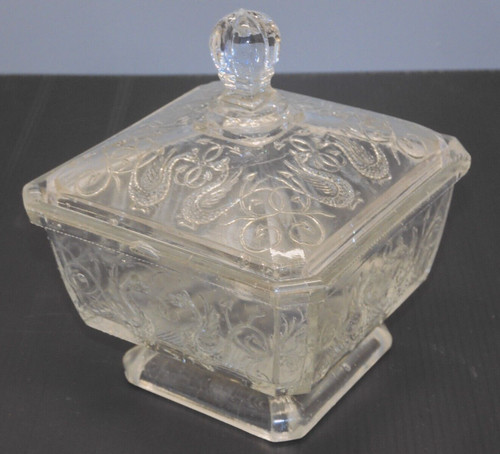 Ancien drageoir verre moulé - -ancien,