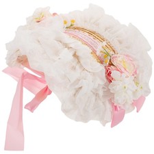 Chapeau victorien : Bonnet en rotin dentelle victorienne pour femme -
