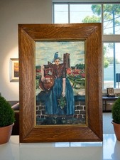 TABLEAU BRETON SIGNÉ ET DATÉ / HUILE SUR TOILE REPRESENTANT UNE BRETONNE