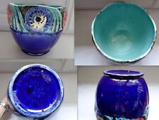 ORCHIES FRANCE CACHE POT BARBOTINE MAJOLICA DECOR FLEURS 