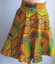 Jupe  Wax mi longue  évasée