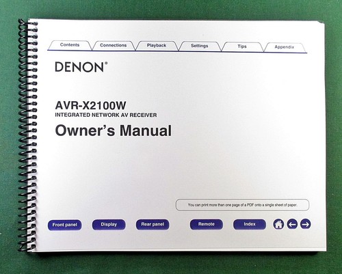 Denon avr x2100w - avr-x2100w, instruction