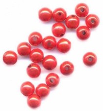 50 Perles" Nacree Miracle Ronde" rouge 6mm