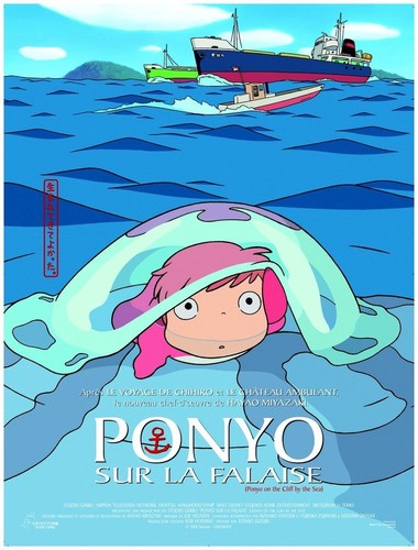 Ponyo sur falaise - ponyo, affiche