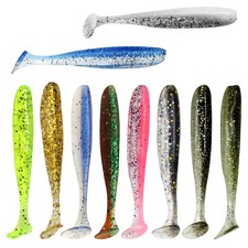 110 Pièces 7cm Leurre Souple pour Truite Shad Perche Leurres de Pêche Souples...