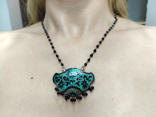 Collier argent émail - collier,