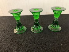 3 bougeoirs en cristal de