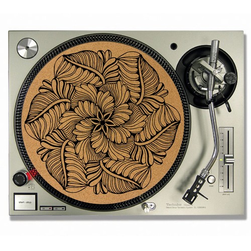 Mandala feuille vinyle - mandala, liège