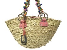 SAC A MAIN DOLCE & GABBANA PANIER ANSE PERLES MUTLICOLORES RAPHIA HAND BAG 995€