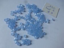 Lot De 150 Perles anciennes en Cristal de bohème ou swaro ??? Bleu Opaque Toupie
