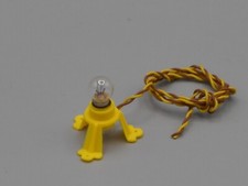 Douille E5 sur socle 3 pieds jaune avec ampoule et fils torsadés